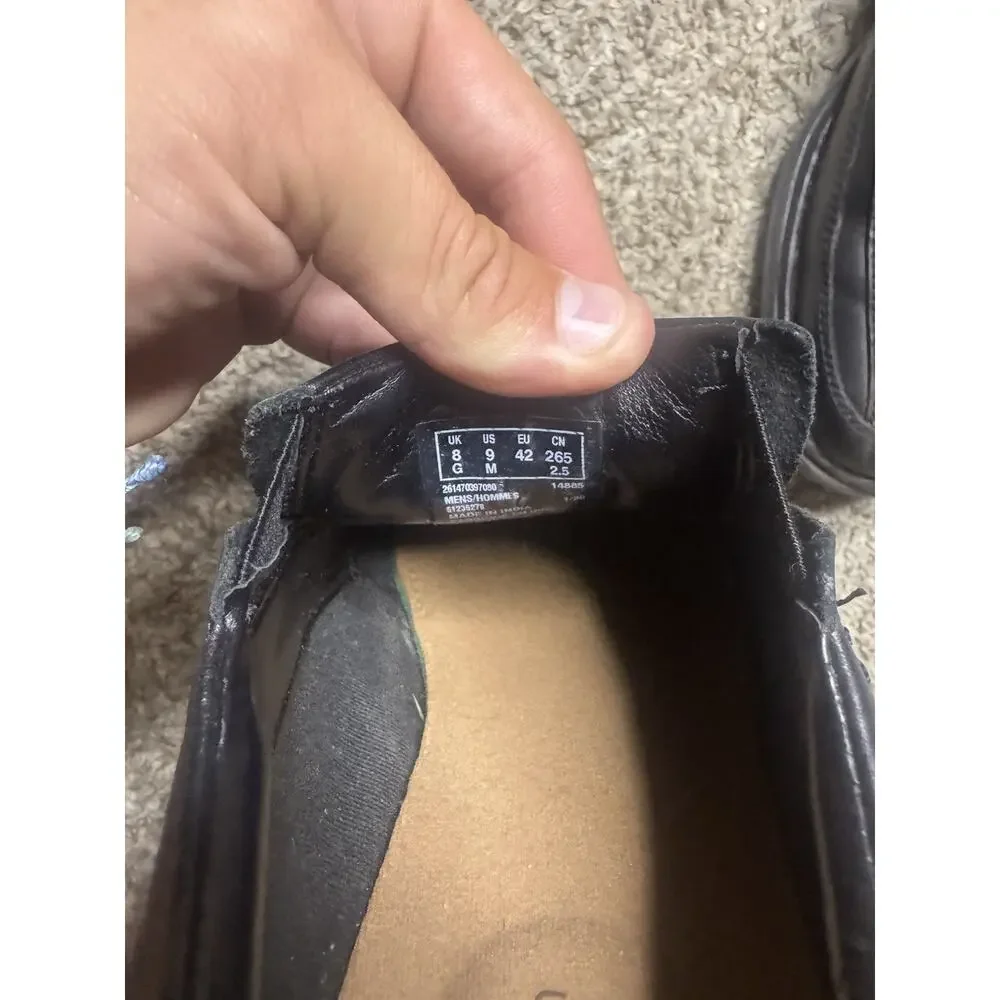 Clarks Collection Men’s Black Leather Slip On Loafers Comfort Shoes US 9 Wide